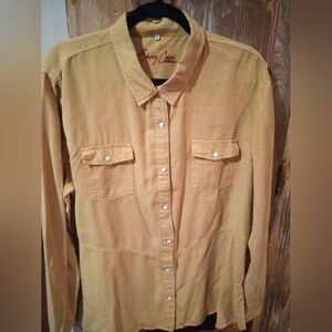 Sherry Cervi Women's Mustard Button Down Shirt
